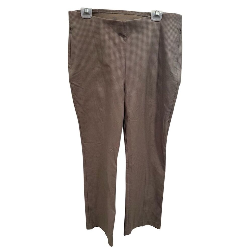 Chico's Women's‎ Size 14 2.5 Brown Houndstooth Straight Pants Casual